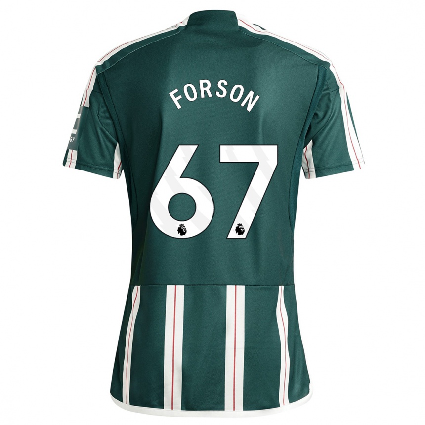 Niño Fútbol Camiseta Omari Forson #67 Verde Oscuro 2ª Equipación 2023/24 Perú