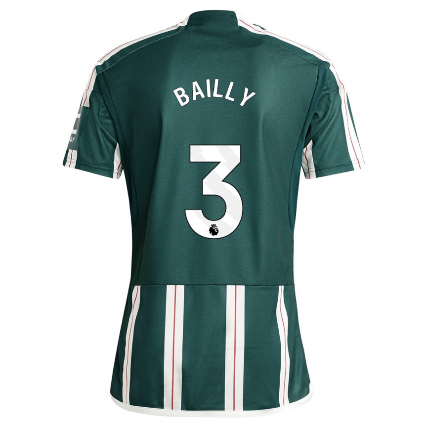 Niño Fútbol Camiseta Eric Bailly #3 Verde Oscuro 2ª Equipación 2023/24 Perú