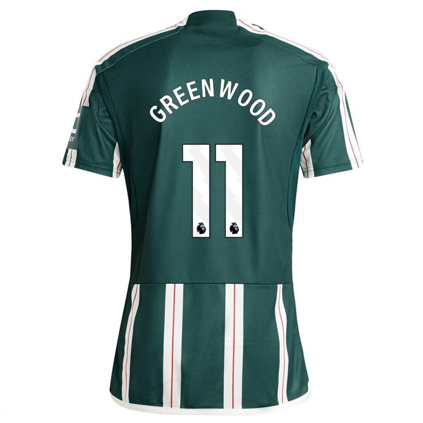 Niño Fútbol Camiseta Mason Greenwood #11 Verde Oscuro 2ª Equipación 2023/24 Perú