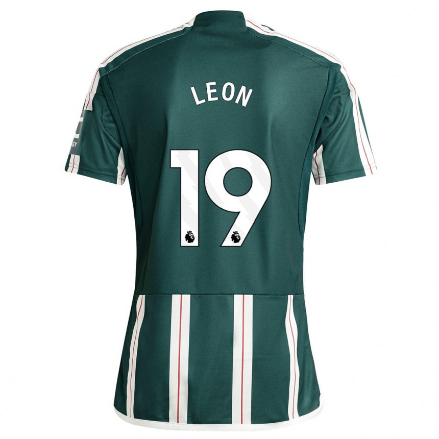 Niño Fútbol Camiseta Adriana Leon #19 Verde Oscuro 2ª Equipación 2023/24 Perú