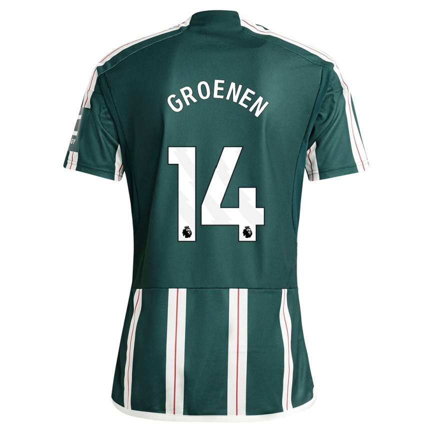 Niño Fútbol Camiseta Jackie Groenen #14 Verde Oscuro 2ª Equipación 2023/24 Perú