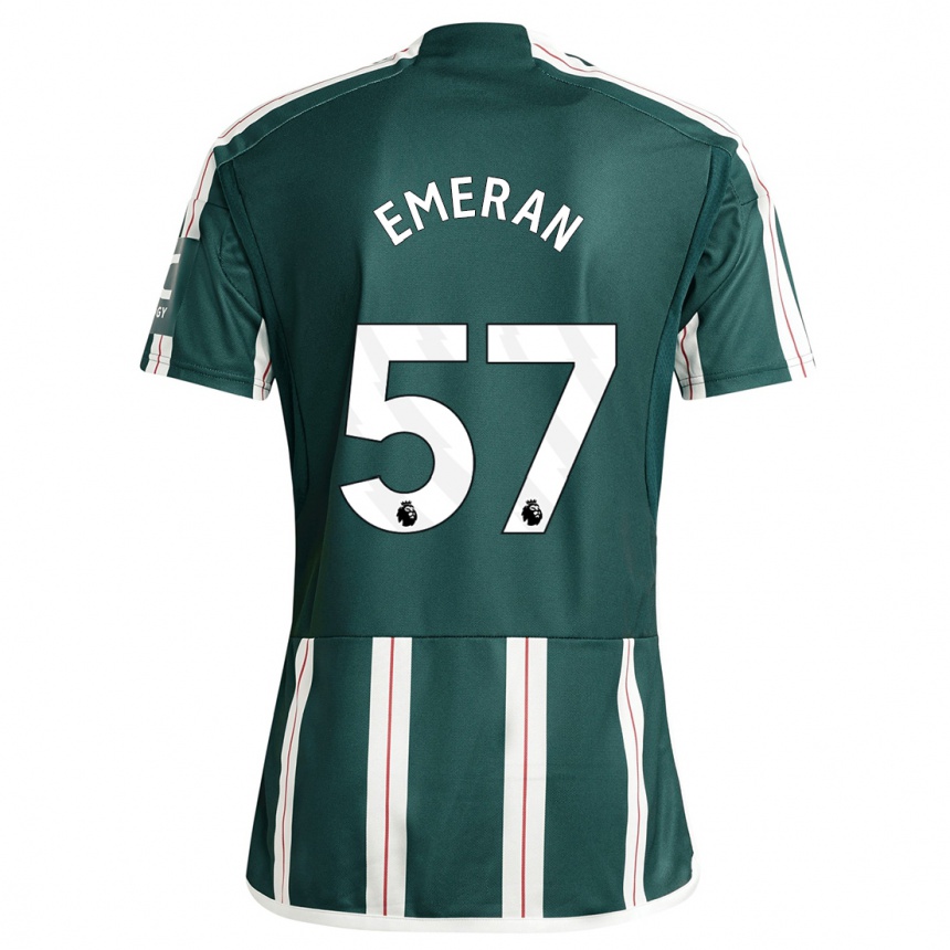 Niño Fútbol Camiseta Noam Emeran #57 Verde Oscuro 2ª Equipación 2023/24 Perú