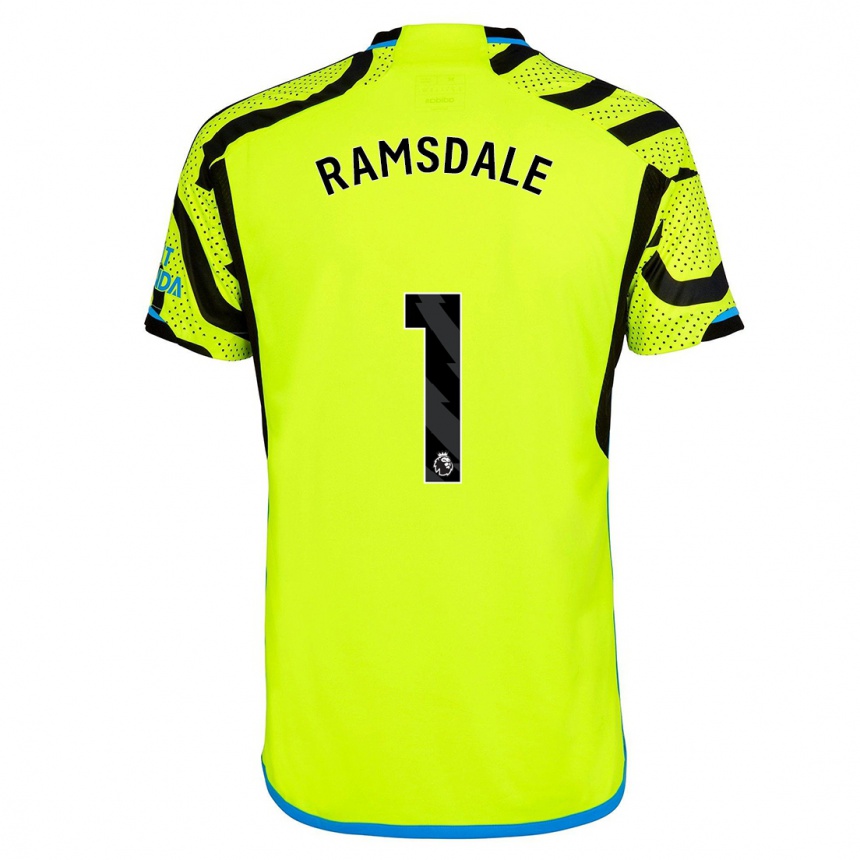 Niño Fútbol Camiseta Aaron Ramsdale #1 Amarillo 2ª Equipación 2023/24 Perú