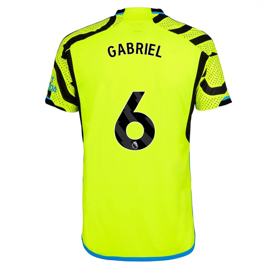 Niño Fútbol Camiseta Gabriel Magalhaes #6 Amarillo 2ª Equipación 2023/24 Perú