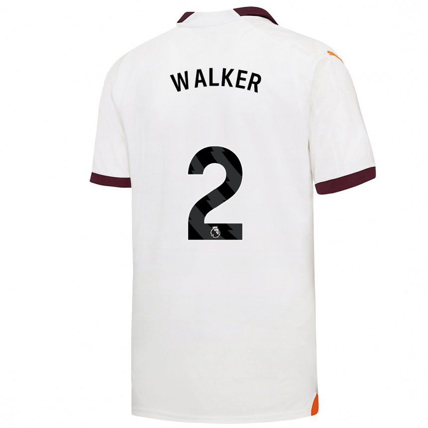 Niño Fútbol Camiseta Kyle Walker #2 Blanco 2ª Equipación 2023/24 Perú