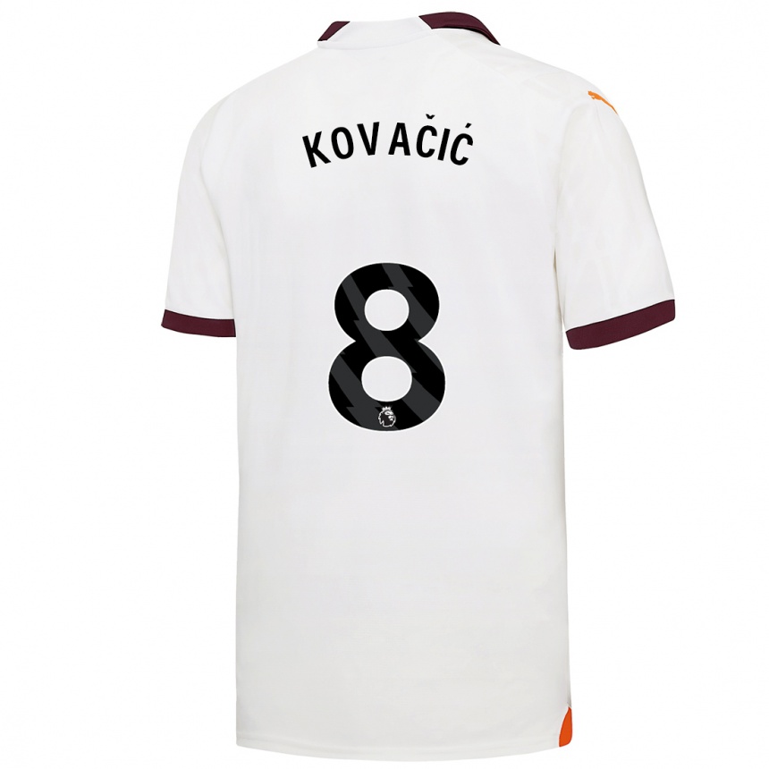 Niño Fútbol Camiseta Mateo Kovacic #8 Blanco 2ª Equipación 2023/24 Perú