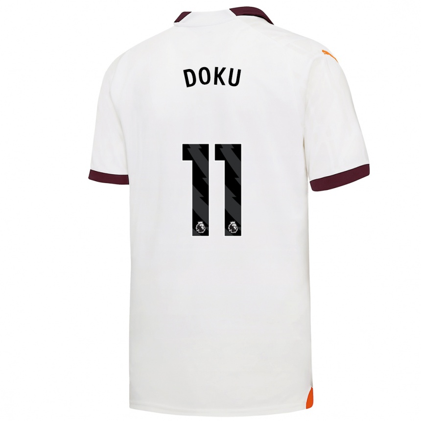 Niño Fútbol Camiseta Jérémy Doku #11 Blanco 2ª Equipación 2023/24 Perú