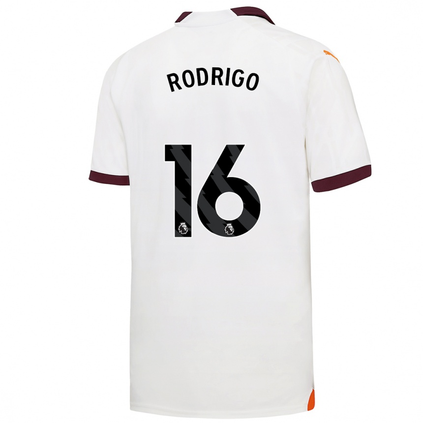 Niño Fútbol Camiseta Rodrigo Hernandez #16 Blanco 2ª Equipación 2023/24 Perú