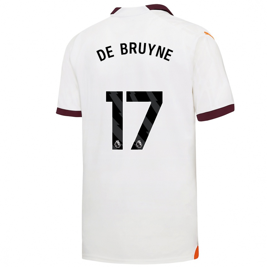 Niño Fútbol Camiseta Kevin De Bruyne #17 Blanco 2ª Equipación 2023/24 Perú