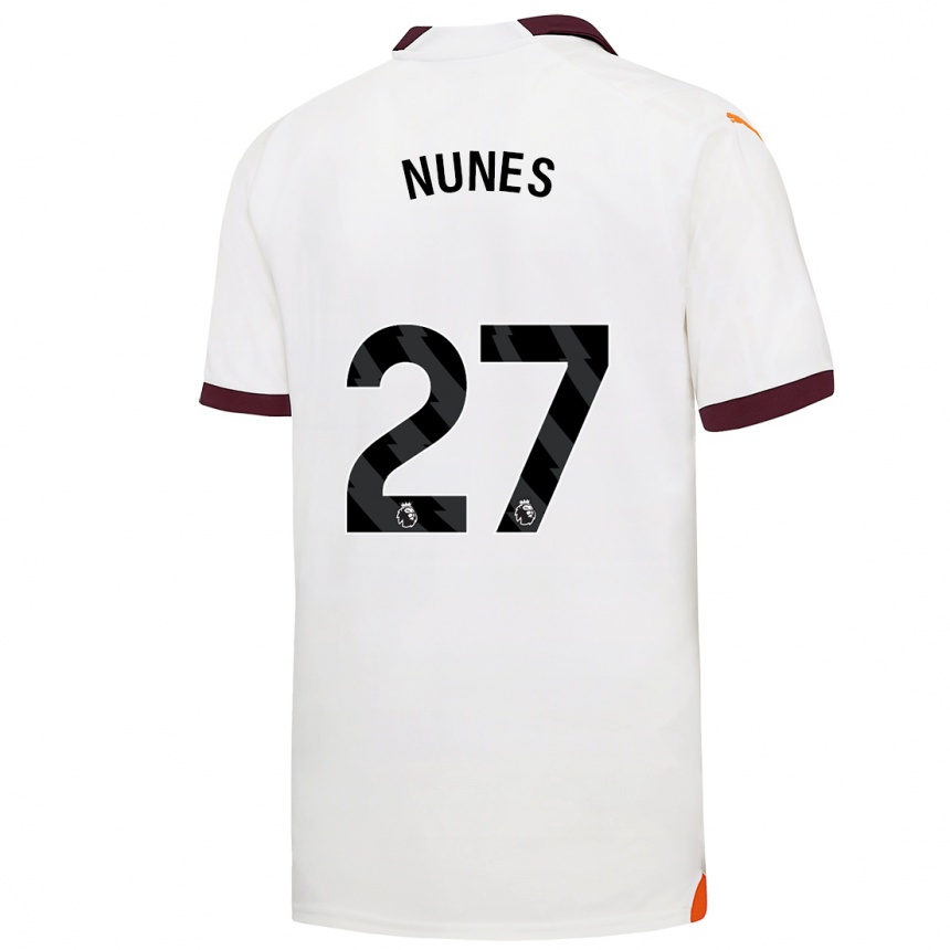 Niño Fútbol Camiseta Matheus Nunes #27 Blanco 2ª Equipación 2023/24 Perú