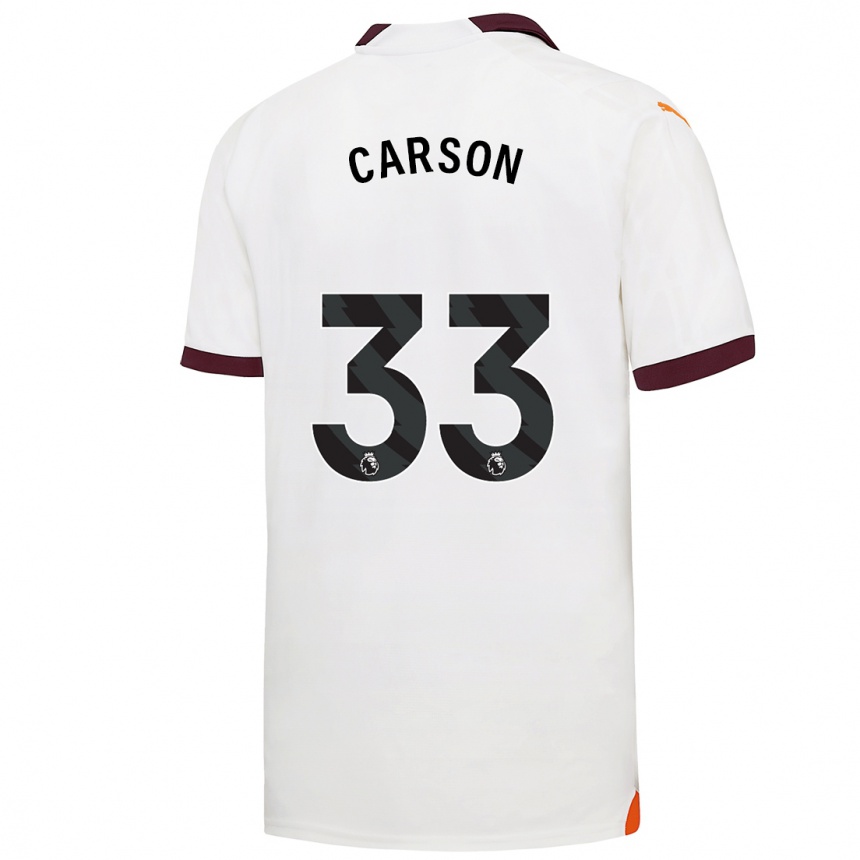 Niño Fútbol Camiseta Scott Carson #33 Blanco 2ª Equipación 2023/24 Perú