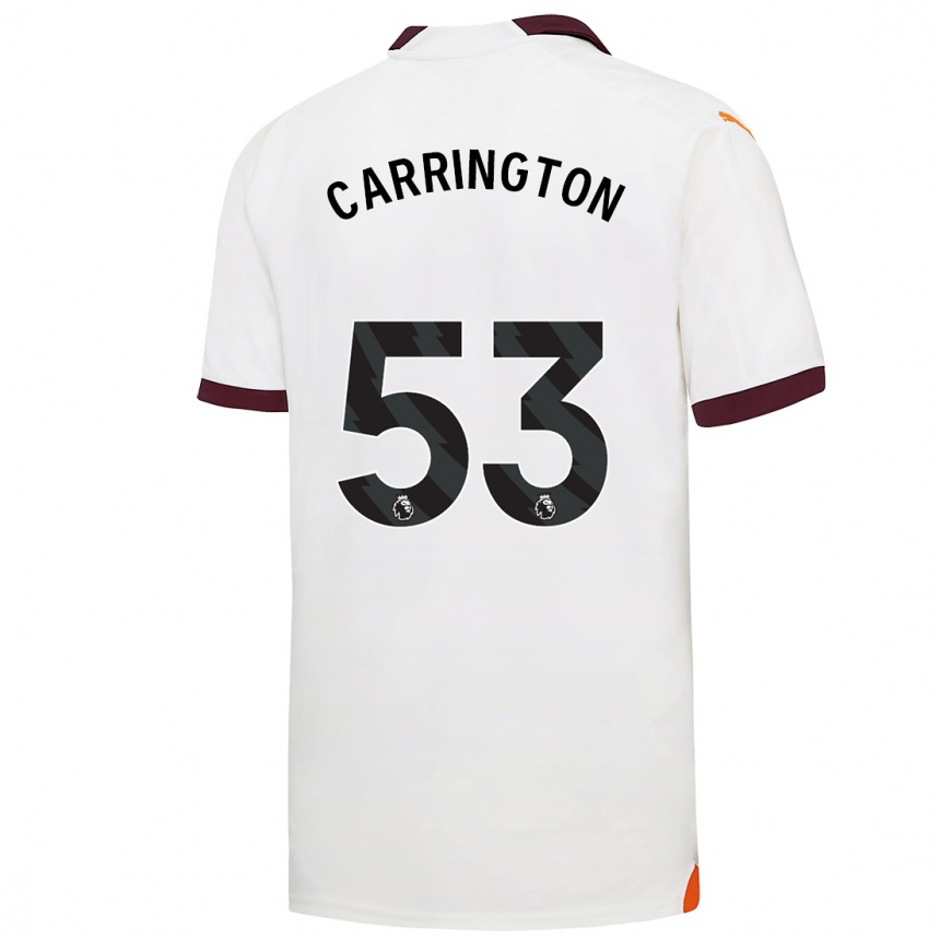 Niño Fútbol Camiseta Ezra Carrington #53 Blanco 2ª Equipación 2023/24 Perú