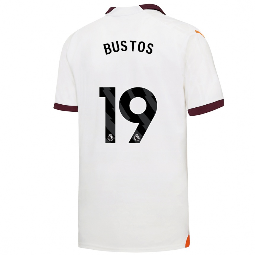 Niño Fútbol Camiseta Nahuel Bustos #19 Blanco 2ª Equipación 2023/24 Perú