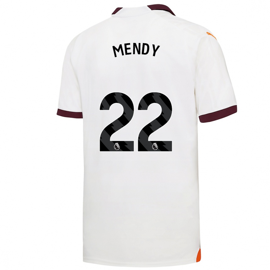 Niño Fútbol Camiseta Benjamin Mendy #22 Blanco 2ª Equipación 2023/24 Perú