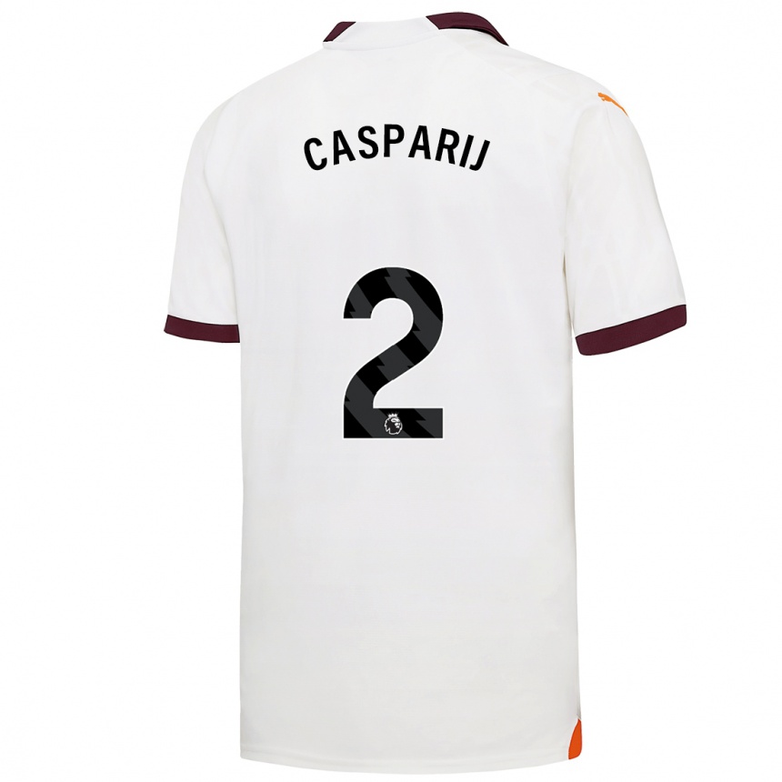 Niño Fútbol Camiseta Kerstin Casparij #2 Blanco 2ª Equipación 2023/24 Perú