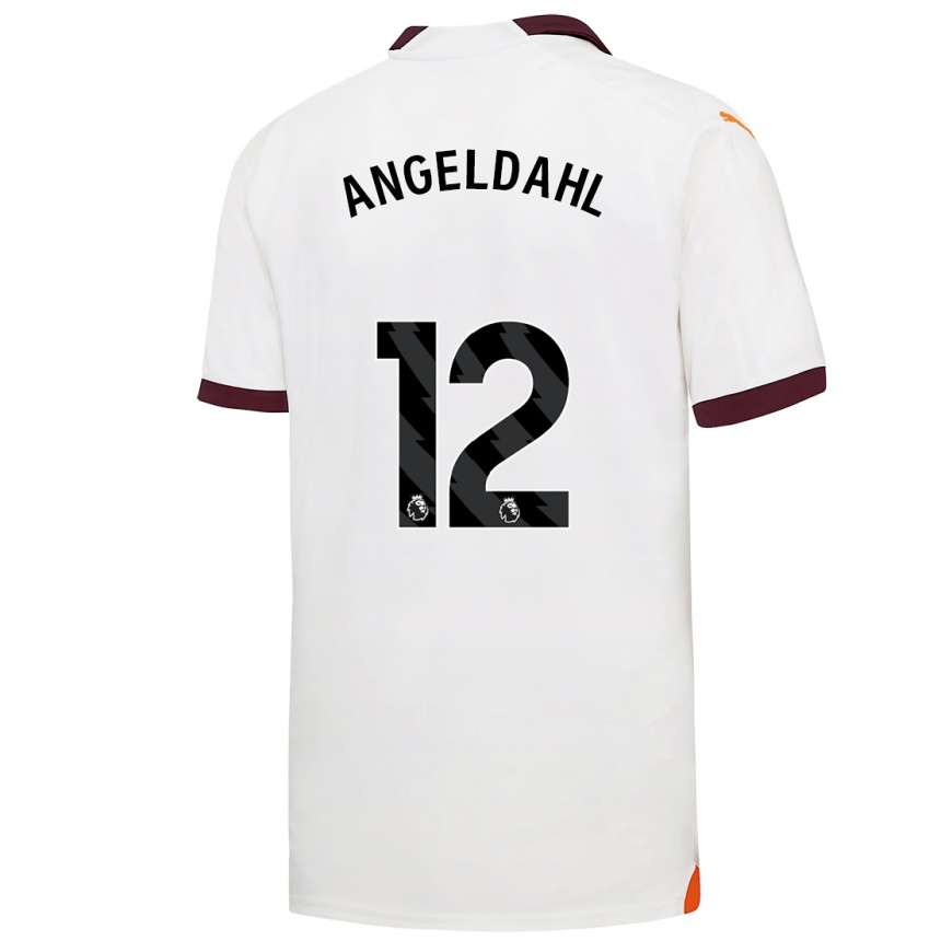 Niño Fútbol Camiseta Filippa Angeldahl #12 Blanco 2ª Equipación 2023/24 Perú