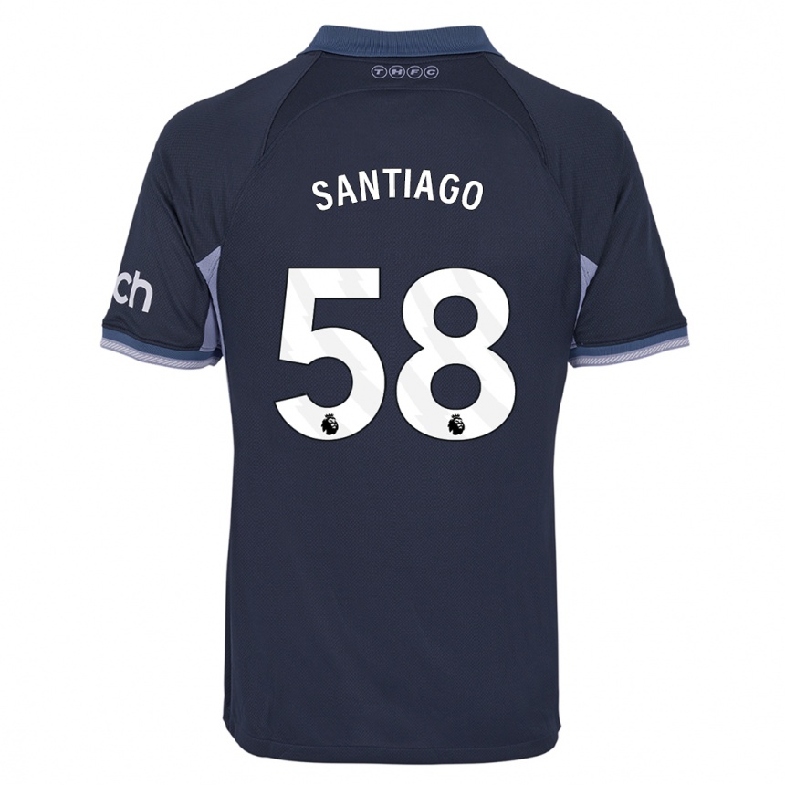 Niño Fútbol Camiseta Yago Santiago #58 Azul Oscuro 2ª Equipación 2023/24 Perú