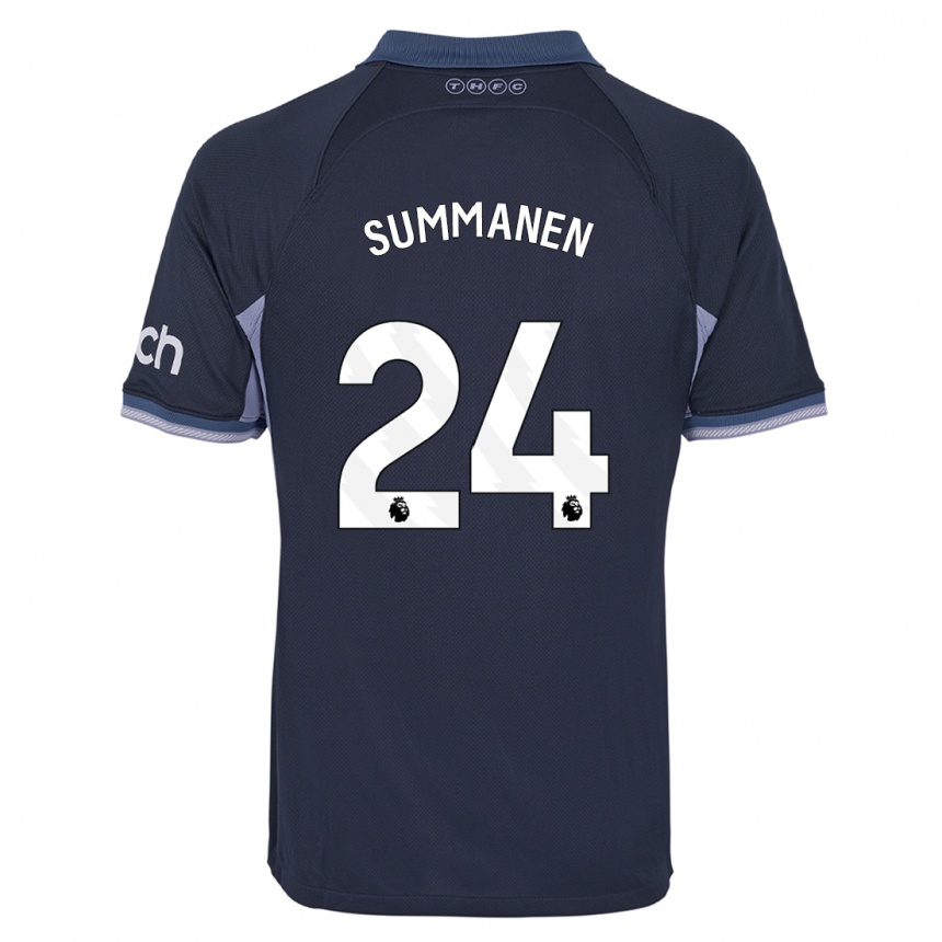 Niño Fútbol Camiseta Eveliina Summanen #24 Azul Oscuro 2ª Equipación 2023/24 Perú