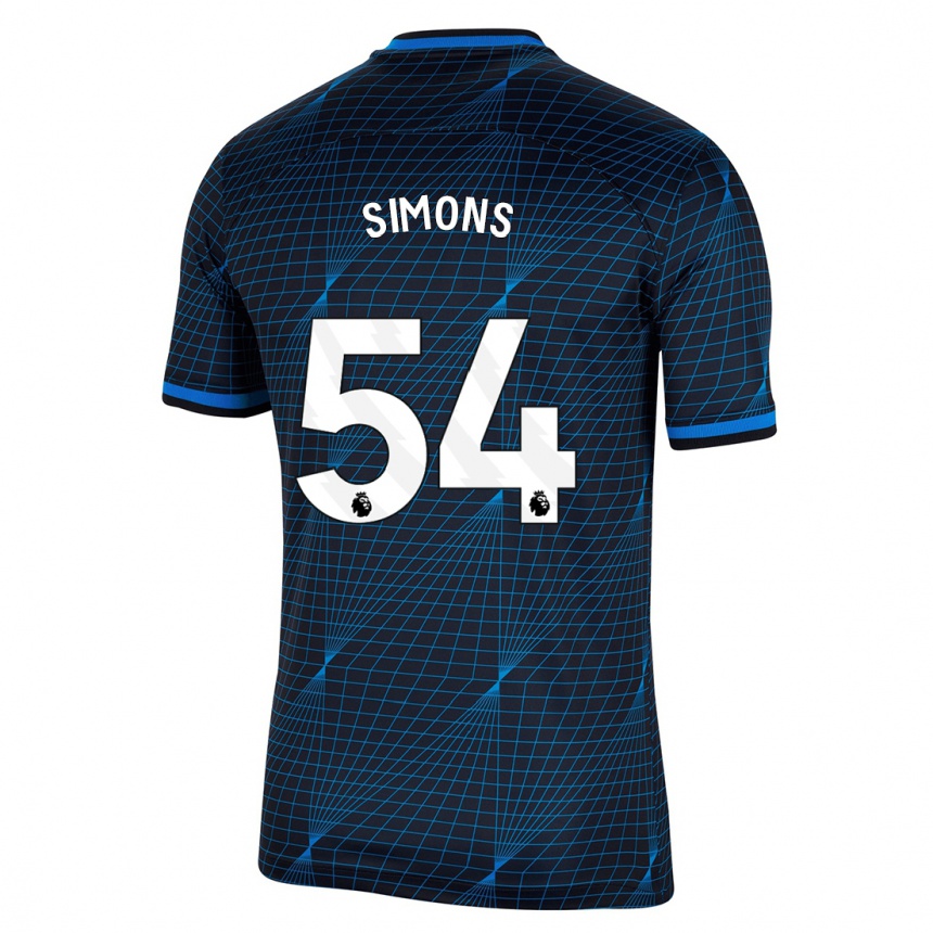 Niño Fútbol Camiseta Xavier Simons #54 Azul Oscuro 2ª Equipación 2023/24 Perú