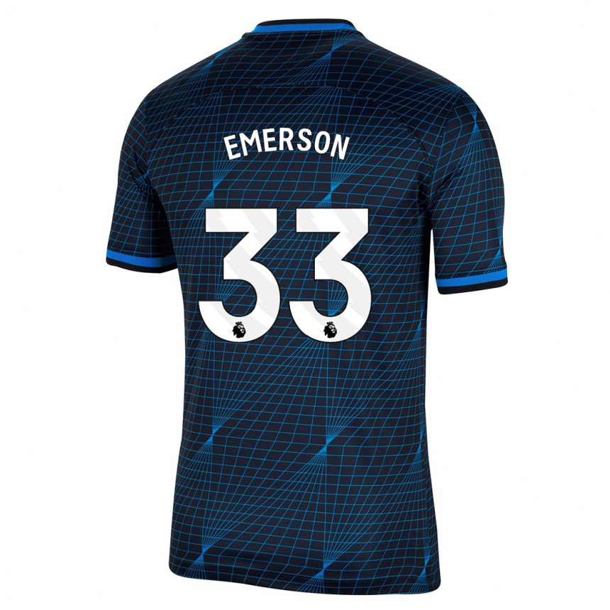 Niño Fútbol Camiseta Emerson #33 Azul Oscuro 2ª Equipación 2023/24 Perú