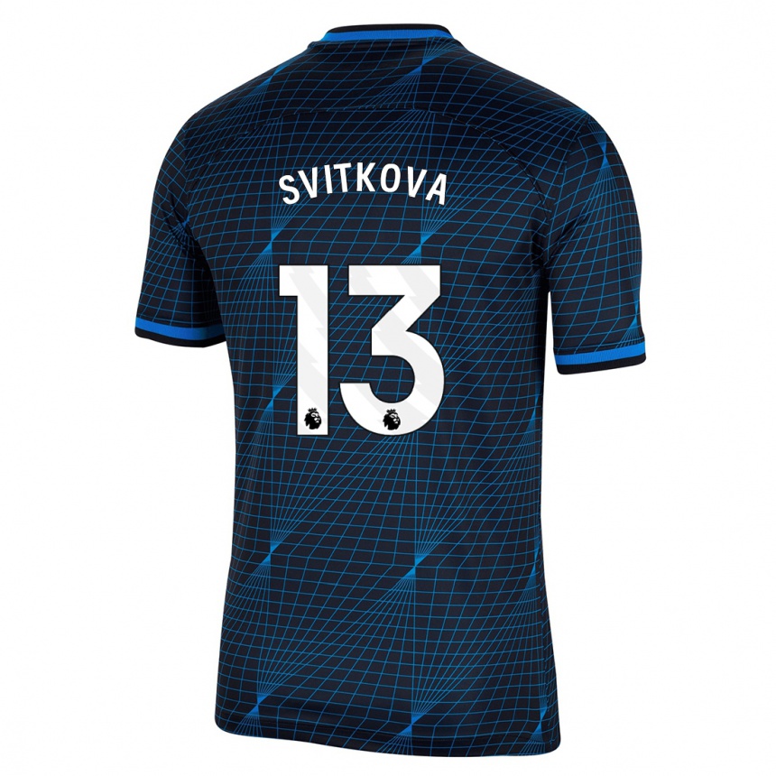 Niño Fútbol Camiseta Katerina Svitkova #13 Azul Oscuro 2ª Equipación 2023/24 Perú