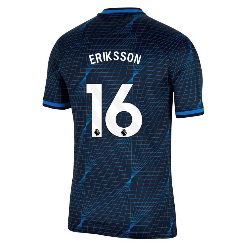 Niño Fútbol Camiseta Magdalena Eriksson #16 Azul Oscuro 2ª Equipación 2023/24 Perú