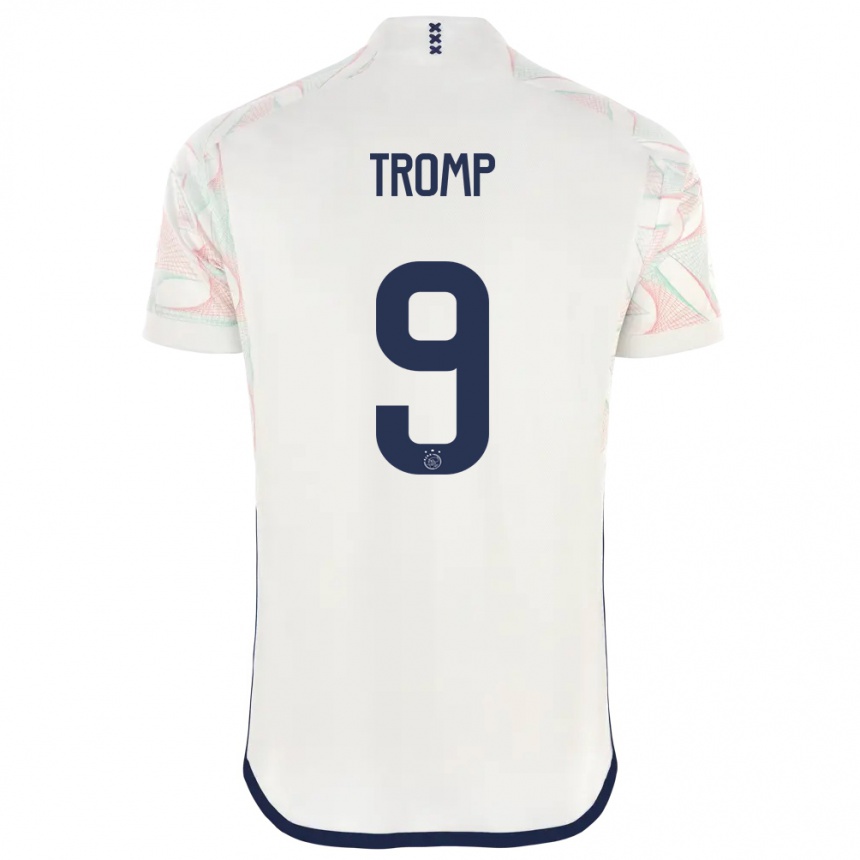 Niño Fútbol Camiseta Nikita Tromp #9 Blanco 2ª Equipación 2023/24 Perú