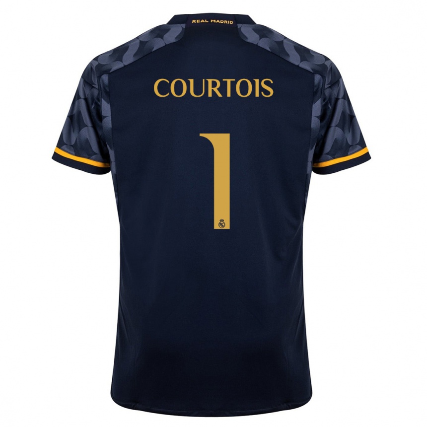 Niño Fútbol Camiseta Thibaut Courtois #1 Azul Oscuro 2ª Equipación 2023/24 Perú