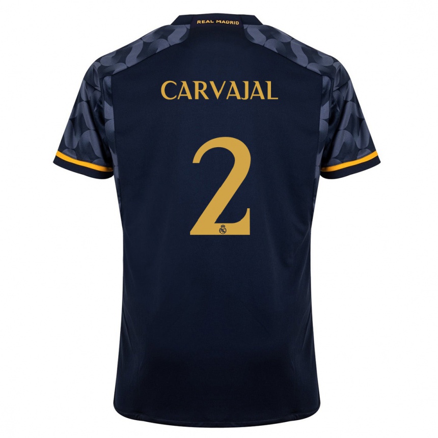 Niño Fútbol Camiseta Daniel Carvajal #2 Azul Oscuro 2ª Equipación 2023/24 Perú