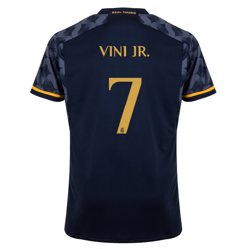 Niño Fútbol Camiseta Vinicius Junior #7 Azul Oscuro 2ª Equipación 2023/24 Perú