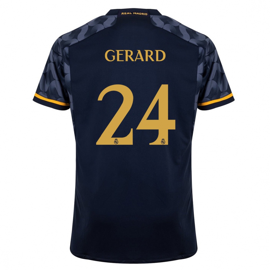 Niño Fútbol Camiseta Meline Gerard #24 Azul Oscuro 2ª Equipación 2023/24 Perú