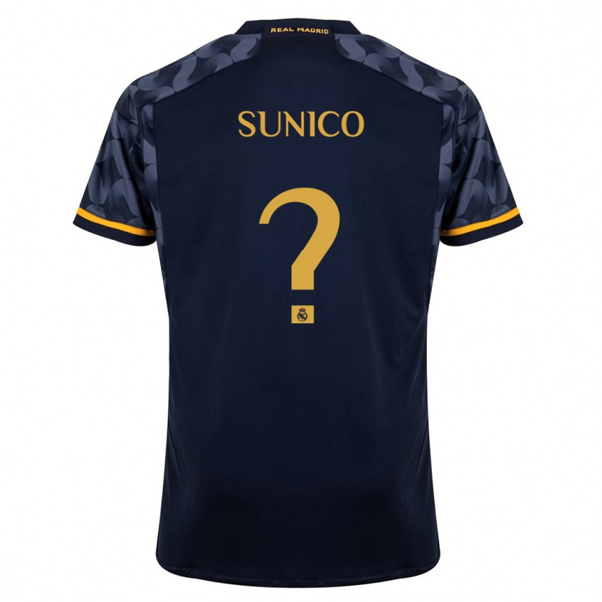 Niño Fútbol Camiseta Guillermo Sunico #0 Azul Oscuro 2ª Equipación 2023/24 Perú