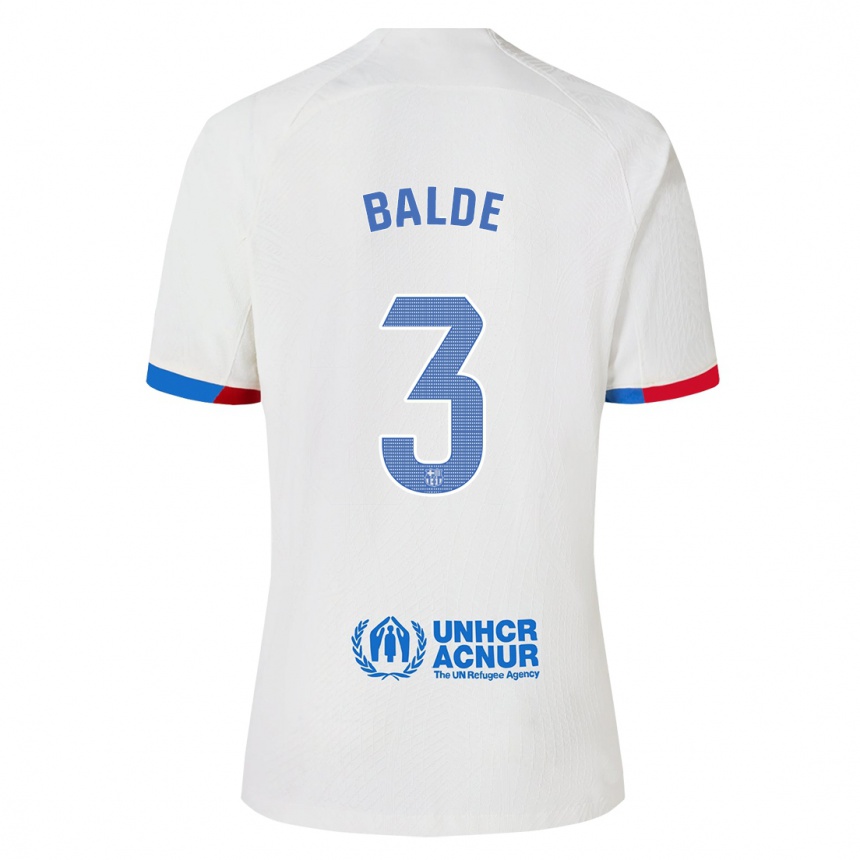 Niño Fútbol Camiseta Alejandro Balde #3 Blanco 2ª Equipación 2023/24 Perú