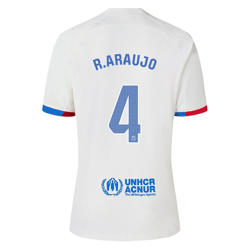 Niño Fútbol Camiseta Ronald Araújo #4 Blanco 2ª Equipación 2023/24 Perú