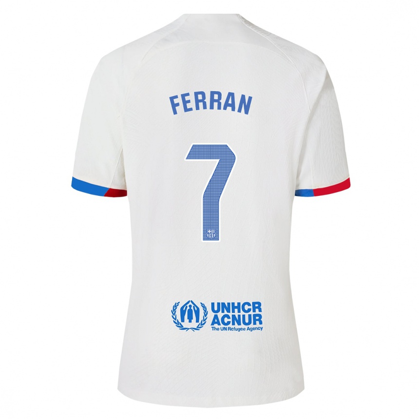 Niño Fútbol Camiseta Ferran Torres #7 Blanco 2ª Equipación 2023/24 Perú