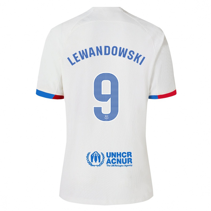 Niño Fútbol Camiseta Robert Lewandowski #9 Blanco 2ª Equipación 2023/24 Perú