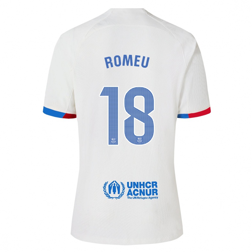 Niño Fútbol Camiseta Oriol Romeu #18 Blanco 2ª Equipación 2023/24 Perú