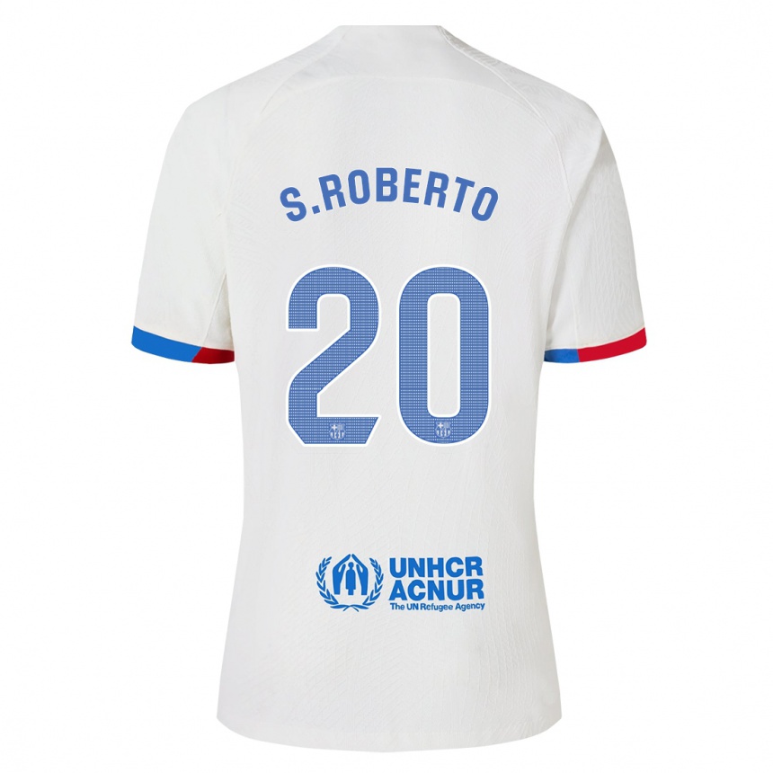 Niño Fútbol Camiseta Sergi Roberto #20 Blanco 2ª Equipación 2023/24 Perú