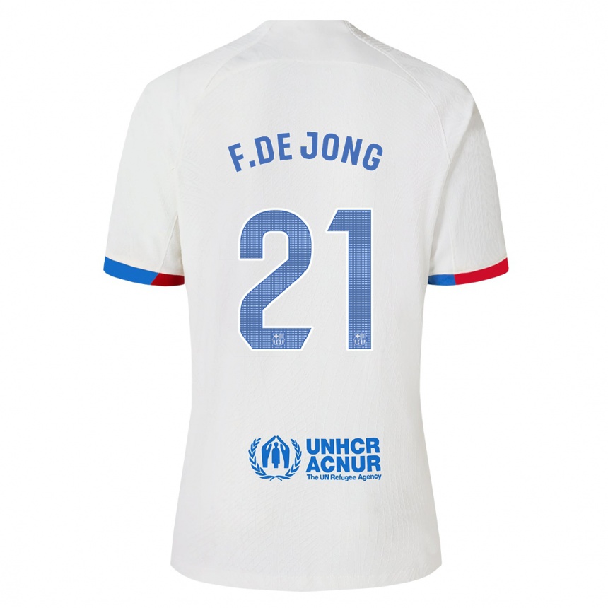 Niño Fútbol Camiseta Frenkie De Jong #21 Blanco 2ª Equipación 2023/24 Perú