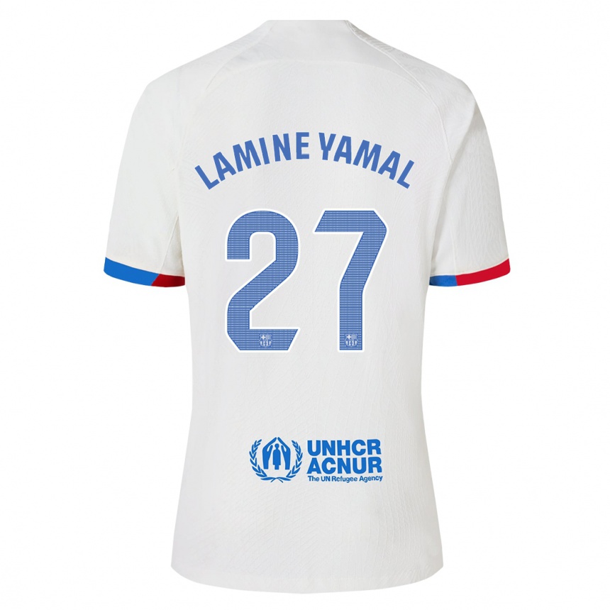 Niño Fútbol Camiseta Lamine Yamal #27 Blanco 2ª Equipación 2023/24 Perú