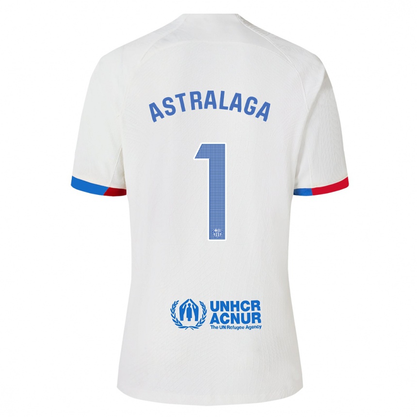 Niño Fútbol Camiseta Ander Astralaga #1 Blanco 2ª Equipación 2023/24 Perú