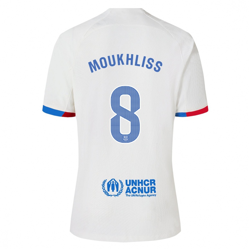 Niño Fútbol Camiseta Moha Moukhliss #8 Blanco 2ª Equipación 2023/24 Perú