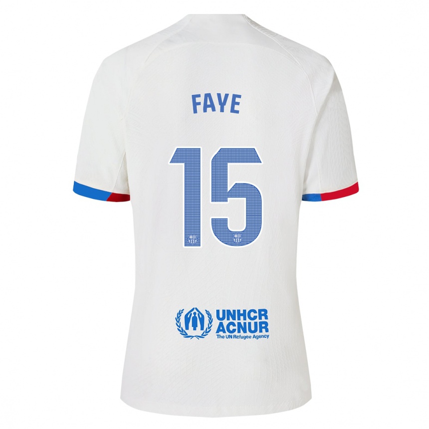 Niño Fútbol Camiseta Mikayil Faye #15 Blanco 2ª Equipación 2023/24 Perú