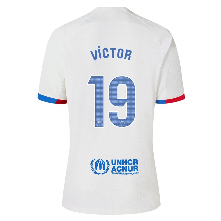 Niño Fútbol Camiseta Pau Víctor #19 Blanco 2ª Equipación 2023/24 Perú