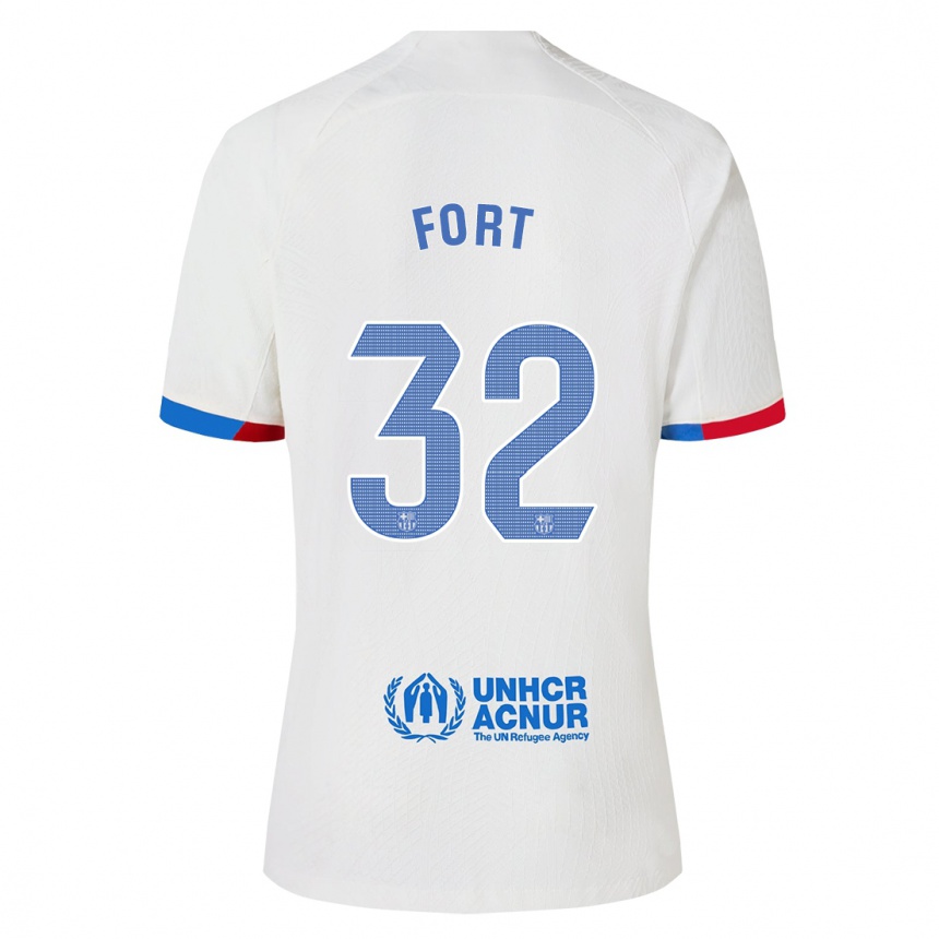 Niño Fútbol Camiseta Héctor Fort #32 Blanco 2ª Equipación 2023/24 Perú