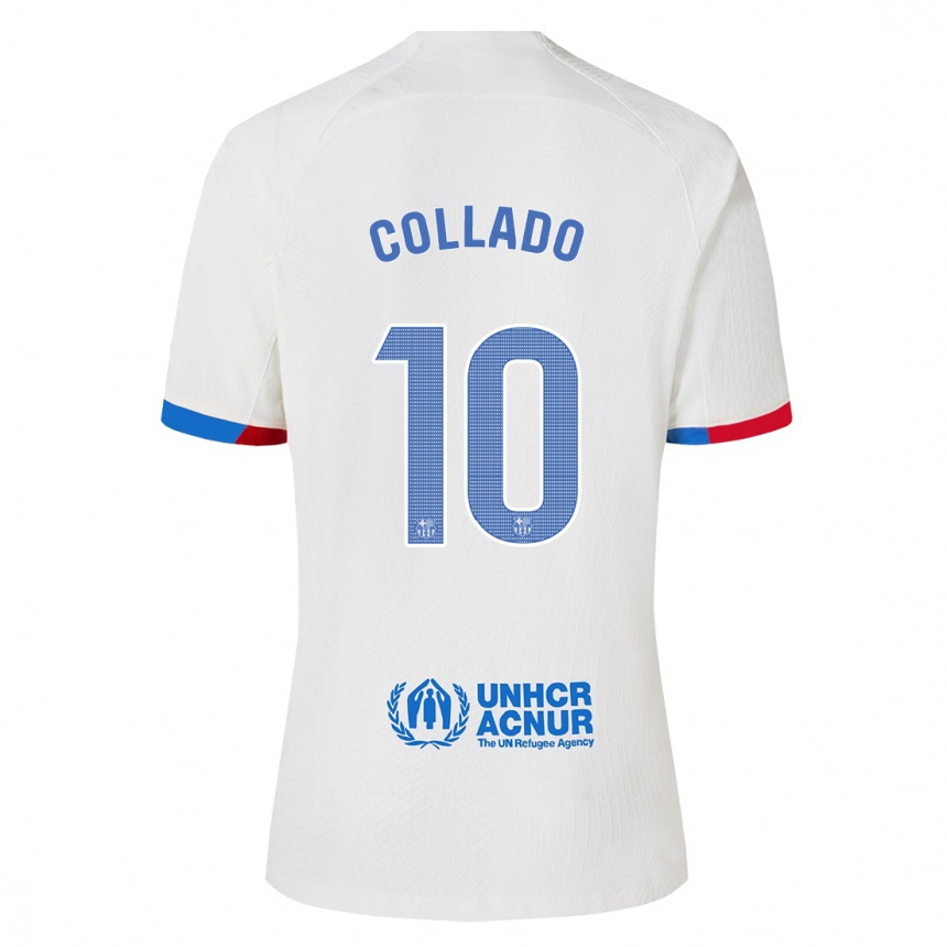 Niño Fútbol Camiseta Alex Collado #10 Blanco 2ª Equipación 2023/24 Perú