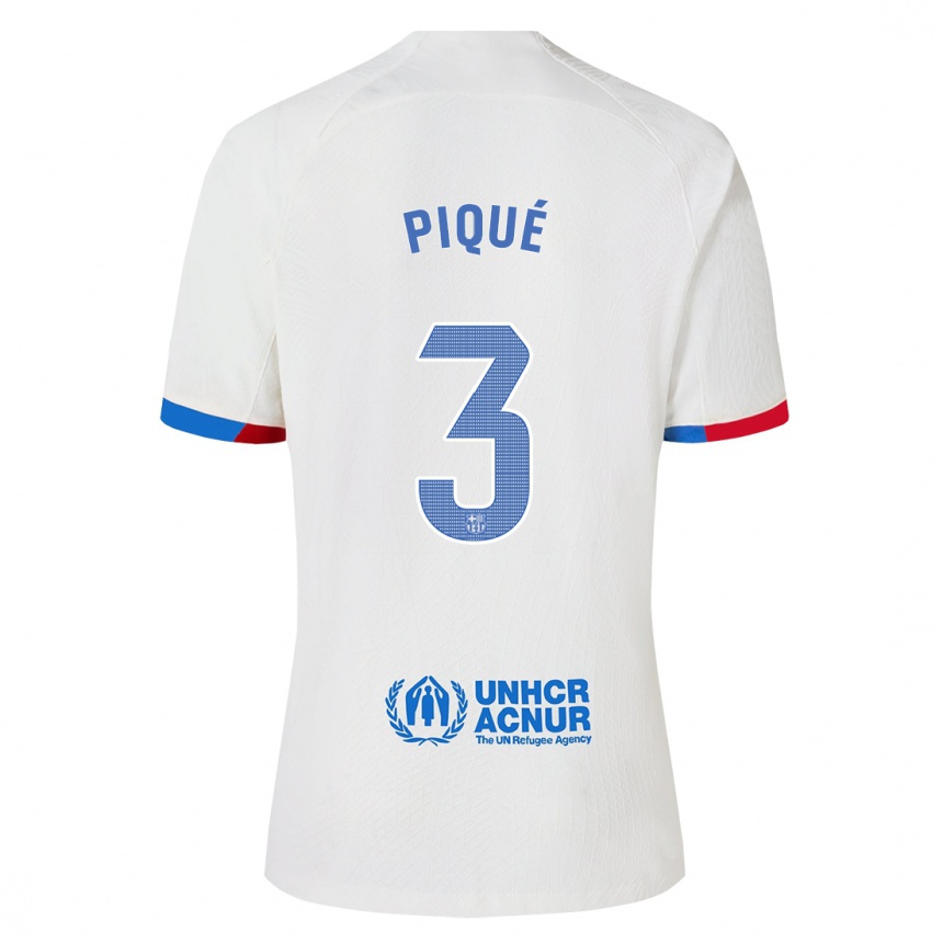 Niño Fútbol Camiseta Gerard Piqué #3 Blanco 2ª Equipación 2023/24 Perú