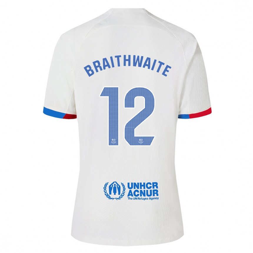 Niño Fútbol Camiseta Martin Braithwaite #12 Blanco 2ª Equipación 2023/24 Perú