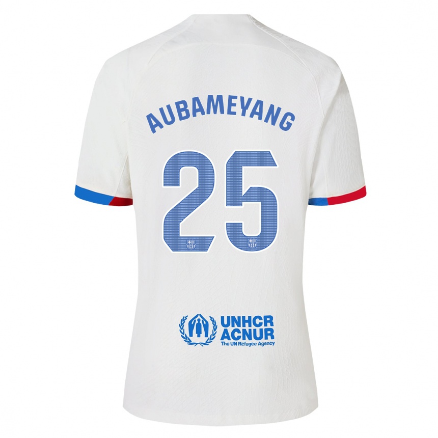 Niño Fútbol Camiseta Pierre Emerick Aubameyang #25 Blanco 2ª Equipación 2023/24 Perú