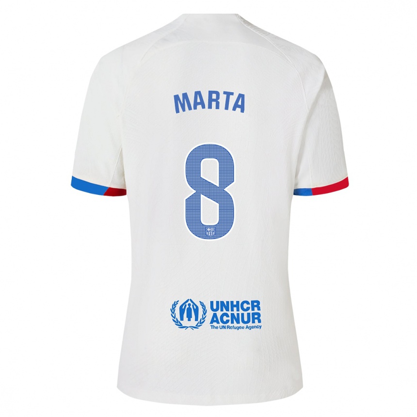 Niño Fútbol Camiseta Marta Torrejon #8 Blanco 2ª Equipación 2023/24 Perú